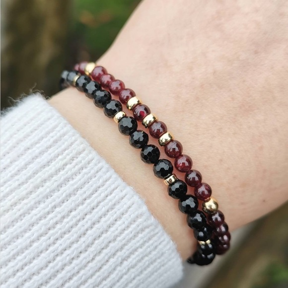 Garnet Gold Bracelet - Picture 3 of 4